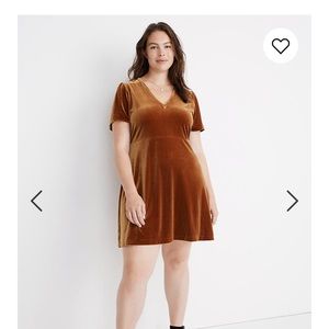 Madewell Velvet V-Neck Flutter Sleeve Dress